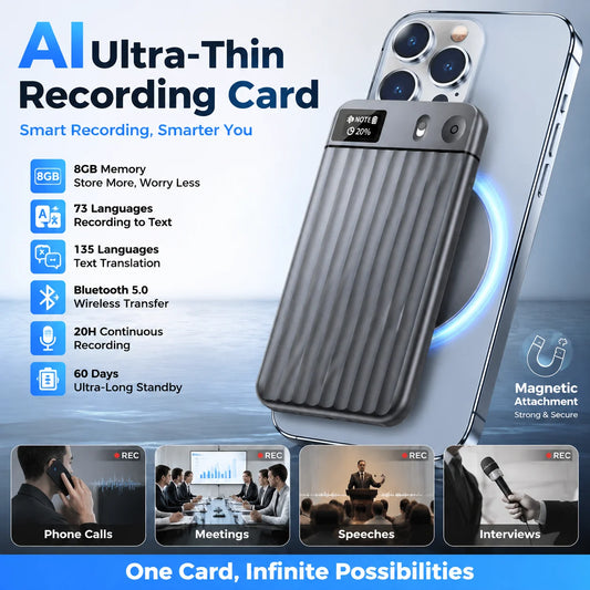 LIGE New 550mAh large battery Magnetic AI Voice Recorder Intelligent Note Voice Recorder AI Notetaking Device For Meeting, Calls - AliExpress 44