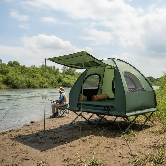5-in-1 Camping tent/Outdoor tent/Party tent. Featuring a sturdy metal frame and durable polyester fabric, it's simple yet sophisticated, perfect for outdoor camping parties and other events.